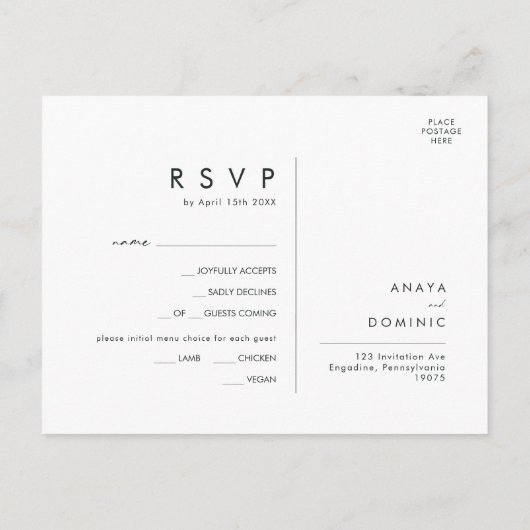 Kleurrijke tropische Floral | Menu Choice RSVP-kaa (Achterkant)