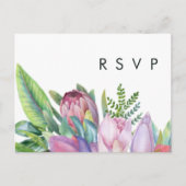 Kleurrijke tropische Floral | Menu Choice RSVP-kaa (Voorkant)