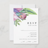 Kleurrijke tropische Floral | Menu Choice RSVP-kaa (Voorkant)