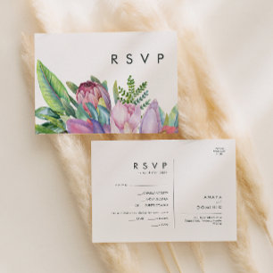 Kleurrijke tropische Floral   Menu Choice RSVP-kaa