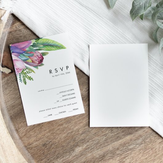 Kleurrijke tropische Floral | Menu Choice RSVP-kaa