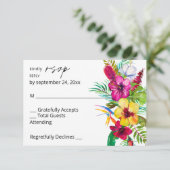 Kleurrijke tropische Floral op maaltijden RSVP Kaartje (Staand voorkant)