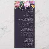 Kleurrijke tropische Floral | Paars weddenschap Menu (Voorkant)