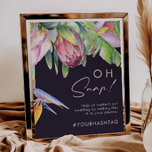 Kleurrijke tropische Floral   Paarse Oh Snap Hasht Poster
