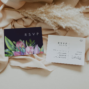 Kleurrijke tropische Floral   Paarse weduwschap RS Briefkaart