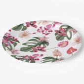 Kleurrijke tropische Floral Papieren Bordje (Gekanteld)
