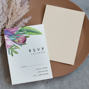 Kleurrijke tropische Floral   Peach RSVP-kaart RSVP Kaartje