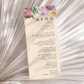 Kleurrijke tropische Floral | Peach Weddenrennen Menu