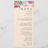 Kleurrijke tropische Floral | Peach Weddenrennen Menu (Voorkant)