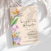 Kleurrijke tropische Floral | Peach Weddenschap Re Kaart