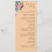 Kleurrijke tropische Floral | Peach Wedding Progra Programmakaart (Achterkant)
