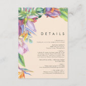 Kleurrijke tropische Floral | Periegegevens Informatiekaartje (Voorkant)