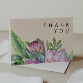 Kleurrijke tropische Floral | Perzikerkaart bedank Bedankkaart