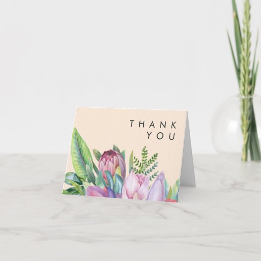 Kleurrijke tropische Floral | Perzikerkaart bedank Bedankkaart (Voorkant)