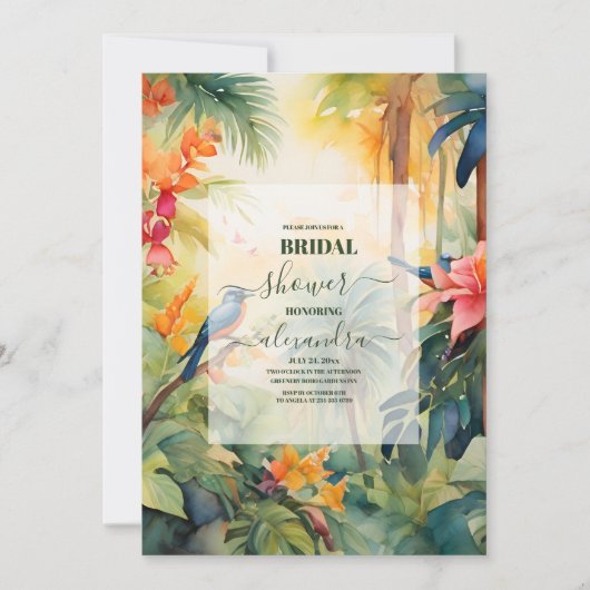 Kleurrijke tropische Floral | PerzikVrijgezellenfe Kaart (Voorkant)