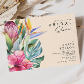 Kleurrijke tropische Floral | PerzikVrijgezellenfe Kaart