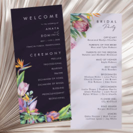 Kleurrijke tropische Floral | Programma voor Paars Programmakaart