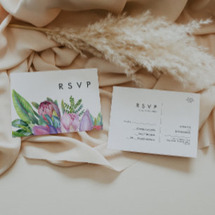 Kleurrijke tropische Floral   RSVP-Briefkaart voor Briefkaart