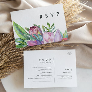 Kleurrijke tropische Floral   Song Request RSVP Briefkaart