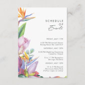 Kleurrijke tropische Floral | Tijdschema van evene Informatiekaartje (Voorkant)