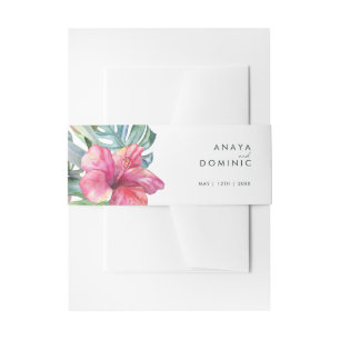 Kleurrijke tropische Floral Uitnodiging voor Bel Uitnodigingen Wikkel