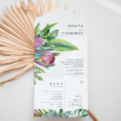 Kleurrijke tropische Floral | Verzegeling en verze All In One Uitnodiging