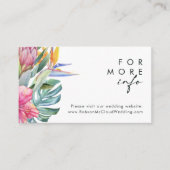 Kleurrijke tropische Floral | Weddenschap-website Informatiekaartje (Voorkant)