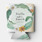 Kleurrijke tropische Floral Wedding Blikjeskoeler (Achterkant)