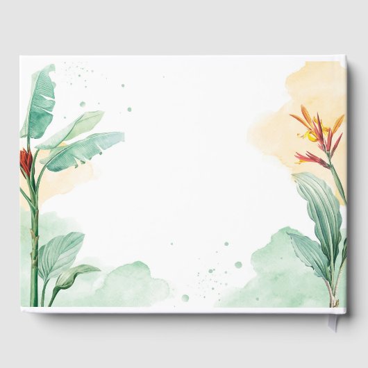 Kleurrijke tropische Floral Wedding Gastenboek (Achterkant)