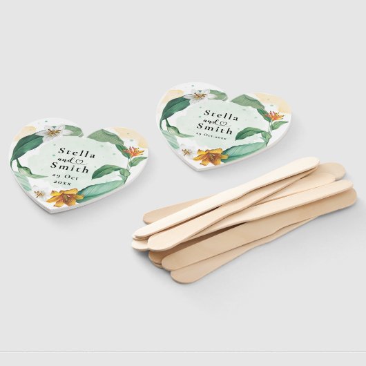 Kleurrijke tropische Floral Wedding Handwaaier (Niet-gemonteerd)