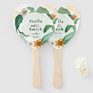 Kleurrijke tropische Floral Wedding Handwaaier