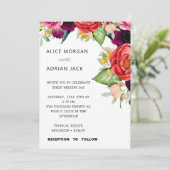 Kleurrijke tropische Floral Wedding Kaart (Staand voorkant)