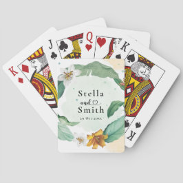 Kleurrijke tropische Floral Wedding Pokerkaarten