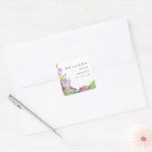 Kleurrijke tropische Floral | Welkomstteken bruilo Vierkante Sticker (Envelop)