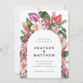 Kleurrijke tropische foto bruiloft uitnodiging (Voorkant)