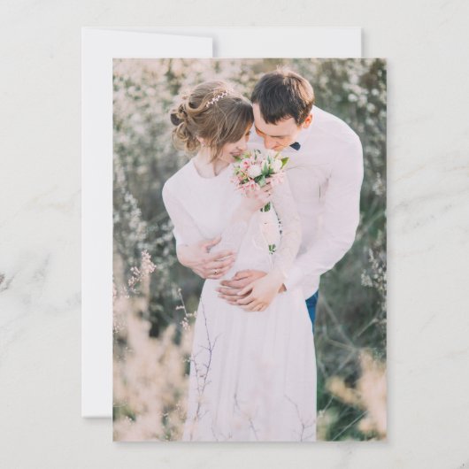 Kleurrijke tropische foto bruiloft uitnodiging (Achterkant)