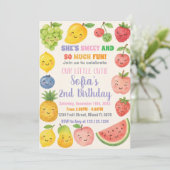 Kleurrijke Tropische Fruit Verjaardag Uitnodiging (Staand voorkant)