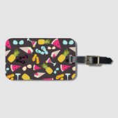 Kleurrijke tropische fruitvakantie bagagelabel (Voorkant (horizontaal))