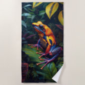 Kleurrijke tropische gouden kikker strandlaken (Voorkant)