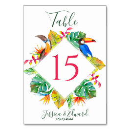 Kleurrijke tropische Hawaïaanse bloemenbruiloft Kaart