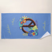 Kleurrijke Tropische Hawaiaanse Vrede Liefde Naam  Strandlaken (Voorkant)