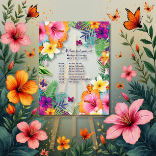 Kleurrijke tropische Hawaiiaanse Bloemen bruiloft  Acryl Bord