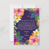 Kleurrijke tropische Hawaiiaanse Bloemen Huwelijk Bedankkaart (Achterkant)