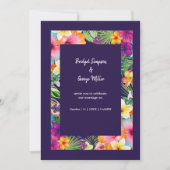 Kleurrijke tropische Hawaiiaanse Bloemen Huwelijk Kaart (Voorkant)