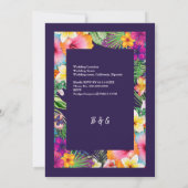 Kleurrijke tropische Hawaiiaanse Bloemen Huwelijk Kaart (Achterkant)
