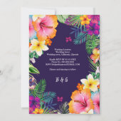 Kleurrijke tropische Hawaiiaanse Bloemen Huwelijk Kaart (Achterkant)