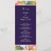 Kleurrijke tropische Hawaiiaanse Bloemen Huwelijk Programmakaart (Voorkant)