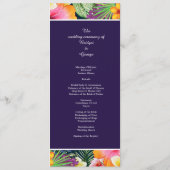Kleurrijke tropische Hawaiiaanse Bloemen Huwelijk Programmakaart (Achterkant)