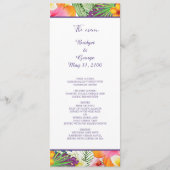 Kleurrijke tropische Hawaiiaanse Bloemen Huwelijk Programmakaart (Voorkant)