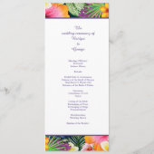 Kleurrijke tropische Hawaiiaanse Bloemen Huwelijk Programmakaart (Achterkant)